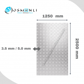 1250 mm 2500 mm 3.5 mm- 5.0 mm kalınlık  Al&uuml;minyum &Ccedil;eta Plaka